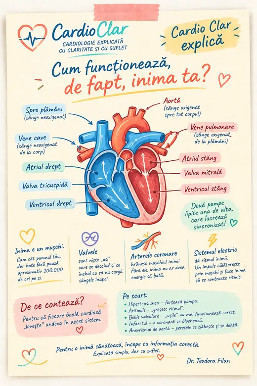 Infografic CardioClar: Cum funcționează, de fapt, inima ta?